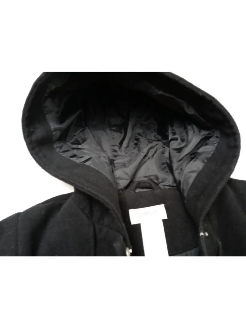 Cherokee Girls Zippers Front Trench Coat Mid-Length Black hooded Sz: 6/6x